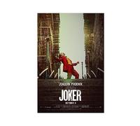 Actor Joaquin Phoenix As Joker 2019 Classic Crime Movie Cover Retro Wall Art Deco Poster Canvas Poster Wall Art Decor Print Picture Paintings for Living Room Bedroom Decoration Unframe-style 08x12inch