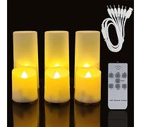 Actpe Rechargeable LED Flameless Candle Light, Timer & Remote, Pack of 6 for Home, Dinner, Christmas, Wedding, Birthday, Halloween