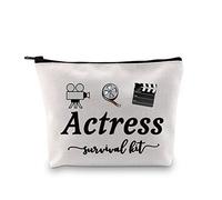 Actress Gift Actress Survival Kit Theatre Acting Gift Zipper Pouch Funny Makeup Bag for Drama Student (Survival Kit Actress Bag EU)