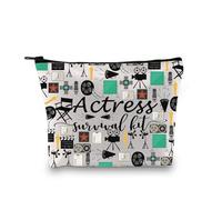 Actress Gift Actress Survival Kit Theatre Acting Gift Zipper Pouch Funny Makeup Bag for Drama Student (Actress Bag EU)
