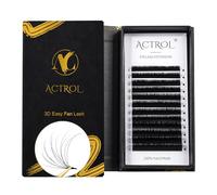 ACTROL 3D Easy Fan Lashes 0.07 C Curl 8-15mm Mixed Eyelash Extensions Tray, Self Fanning Volume Lashes, Faux Mink, Professional Salon Use