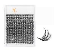 ACTROL Manga Lash Clusters Wispy Spiky DIY Lash Extensions 0.05mm D Curl 14-20mm Mixed Lengths At Home Salon Quality Vegan Black