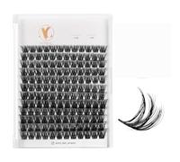ACTROL Manga Lash Clusters Wispy Spiky DIY Lash Extensions 0.07mm D Curl 12-18mm Mixed Lengths At Home Salon Quality Vegan Black