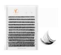 ACTROL V-Shape Fishtail Lash Clusters 0.07mm Seamless Criss Cross DIY Lash Extensions D Curl 8-16mm Mixed Lengths Black