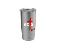 Acts 2:38 Baptized in Jesus Name Cross Pentecostal Apostolic Stainless Steel Insulated Tumbler