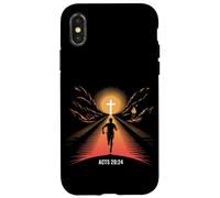 Acts 20:24 Christian Runner Faith Race Finish Line Cross Case for iPhone X/XS
