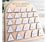 Acts Of Kindness Advent Calendar 2025, 25 Days Wooden Christmas Arrival Calendar, Christmas Desktop Decoration Good Family Gifts Daily (Multicolor)