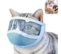 ActSo Cat Grooming Masque,Cat Muzzle For Grooming,Adjustable Mesh Pet Headgear,Transparent Breathable Restraint,Nail Clipping Trimming Cutting Bite Prevention Outdoor Play (C,S)