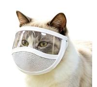 ActSo Cat Grooming Masque,Cat Muzzle For Grooming,Adjustable Mesh Pet Headgear,Transparent Breathable Restraint,Nail Clipping Trimming Cutting Bite Prevention Outdoor Play (B,M)