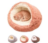ActSo cozy pet nest for cats,cosy cat beds for winter,hooded dog bed,Faux Fur Cuddler Round Comfortable Self Warming Pet Bed, hooded petbed,Hooded Cave Fluffy Dog Beds for Small Pets-B||S