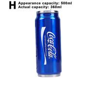 (Actual Capacity 360Ml, Blue) 350ml/500ml Coca Cola Mug, Hot And Cold Insulation, 304 Stainless Steel Thermos, Coke Giant Water Bottle, Custom Car Tra