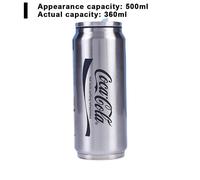 (Actual Capacity 360Ml, Silver) 350ml/500ml Coca Cola Mug, Hot And Cold Insulation, 304 Stainless Steel Thermos, Coke Giant Water Bottle, Custom Car Tra