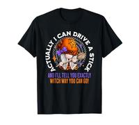 Actually I Can Drive A Stick Funny Sarcastic Halloween Gnome T-Shirt