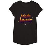 Actually, I'm Amazing - Inspirational Self-Love Quote T-Shirt, Girls, Black, XS