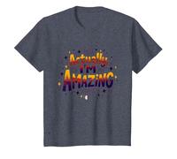 Actually, I'm Amazing - Inspirational Self-Love Quote T-Shirt, Kids, Heather Blue, 3 Years