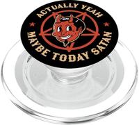 Actually Yeah Maybe Today Satan Retro Vintage Halloween Goth PopSockets PopGrip for MagSafe