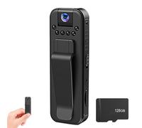 Actualous Body Camera, HD 1080P Mini Rechargeable Body Camera with Night Vision & Rotating Lens, Wearable Video Recording, for Indoor, Outdoor, Traveling, Sport (WiFi Model 128G)