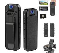Actualous Body Camera, HD 1080p Rechargeable Mini Body Camera with Night Vison&Rotating Lens, Bodys Cameras with Audio and Video Recording, for Travel&Outdoor Activities (WIFI+32G)