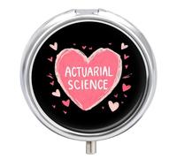 Actuarial Science Heart Round Pill Box Organiser 3 Compartment Medicine Case
