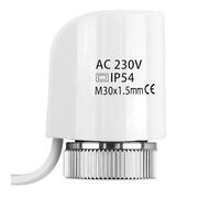 Actuator for Underfloor Heating 230V Water Under Floor Heating Actuator Adaptor Normally Closed Fits for Most UK Manifolds M30 x 1.5mm Thread for Zone Control On/Off Status Visible