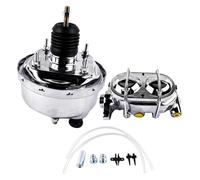 Actuator Handbrake Control Unit 7" Power Brake Booster Master Cylinder Chrome Brakes Custom Car Parking Pull Handle