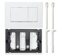 Actuator Plate for Geberit Dual Flush, Compatible with Geberit sigma30 Concealed Cisterns, White with Polished Chrome, 115.883.KJ.1