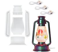 Actvty Oil Lamp Resin Molds Set, Hurricane Lamp Silicone Mold for Resin Casting, Epoxy Light Molds with 3pcs LED Lights DIY Retro Lantern Indoor Oil Lamps for Table Fireplace Home Decoration