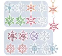 Actvty Snowflake Resin Molds, Snowflake Silicone Molds for Resin Casting, 16 Cavities Christmas Ornament Resin Molds DIY Earring Necklace Jewelry Pendant Xmas Tree Hanging Winter Decoration