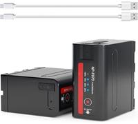 ActZone NP-F970 Battery Compatible with Sony NPF Battery NP-F550 NP-F750 NP-F980, Power Supply for Handycam LED Light Camera Camcorder Monitor Including USB-C Cable (2-Pack 7800mAh)