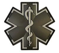 ACU Black EMS EMT Medic Paramedic Star of Life Morale Tactical PVC 3D Hook Patch