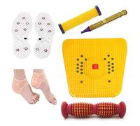 Acu Capital Acupressure Massager Tools Combo Kit with Multipurpose Pyramidal Roller, Bio-Magnetic Power Foot Mat Magneto-Therapy for Stress and Pain.