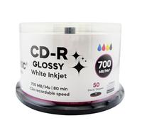 Acu-Disc Pro-Series Glossy White Inkjet CD-R 700MB 80min 52x - Full-Face Hub Printable Blank Discs for Duplication, Music, Data & Media Production (300)