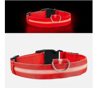 Acu Store LED Light-Up Dog Collar - USB Rechargeable, Waterproof, Adjustable Safety Collar with 3 Lighting Modes for Small, Medium, Large & XL Dogs (Red, Large)