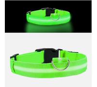 Acu Store LED Light-Up Dog Collar - USB Rechargeable, Waterproof, Adjustable Safety Collar with 3 Lighting Modes for Small, Medium, Large & XL Dogs (Green, Medium)