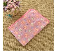 Acu Store Pet Blankets Luxury Soft Flannel Fleece Throw - Dog Cat Hamster Guinea Pig Rabbit Fur Baby - Soft And Breathable, Multiple Uses, Easy Care With Cute Paw Prints (Light Pink, 76x52cm)