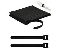 Acual 100 Pcs Reusable Cable Ties Black, Adjustable Reusable Cable Straps WithHook and Loop Ties for PC, TV, Desktop Cable Management, Organising HDMI, USB, Electronics, Headphones