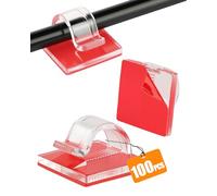 Acual 100PCS Self Adhesive Cable Clips, Sticky Cable Tidy Wire Clips,Self Adhesive Wire Clips Organizer Cord Management for Organiser Wall, Desk, Home and Office