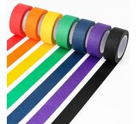 Acual 7 Rolls Coloured Masking Tape,23mm*13m Rainbow Masking Tape for Artists Decorative Tape for Home Classroom DIY Scrapbooking Crafts