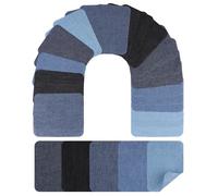 Acual Denim Iron-on Jean Patches Inside & Outside, Assorted Shades of Blue Black Repair Decorating Kit 25 Pieces Size 7.5 x 10.5 cm
