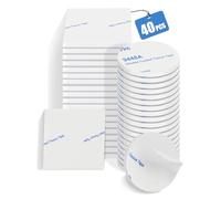 Acual Double Sided Tape Heavy Duty 40 Pcs, Extra Strong Double Sided Tape for Outdoor Indoor Mounting, Waterproof Adhesive Strips for Hanging White, Squares & Circles