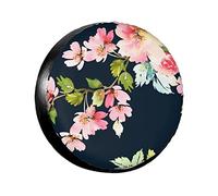 Acuarela De Flores De Primavera Sobre Fondo Azul Cubiertas De Las Ruedas Impermeable Funda Rueda Repuesto Weatherproof Cubierta De Neumático De Repuesto Para Camión Autocaravana Travel