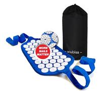 Acubliss Acupressure Mat Strap - 1,848 Nails, On-The-Go Acupuncture Mat - Back Support Belt Pain Relief & Zone Therapy - Wellness Gifts for Women and Men, Stocking Fillers - Bag, 42 x 20 cm, Blue