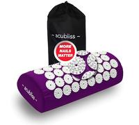 Acubliss The Comfortable Acupressure Pillow - 2,142 Nails Acupuncture Neck Pillow for Neck Pain & Back Pain & Stress Relief - On-The-Go Massage Pillow with Carry Bag, Size 37 x 15 x 10 cm, Purple