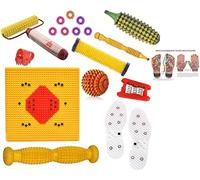 AcuCapital Acupressure Wooden Manual Massager & Sujok Therapy Combo Kit for Stress, Pain Relief with Bio-Magnetic Power, Foot Mat,...