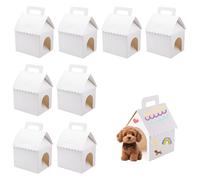 ACUDUDOMA 36 Pcs Dog Party Favors Boxes with Handle, Foldable Dog House Shaped Treat Gift Boxes with Holes for Puppy Pet Adoption, Kid DIY Crafting, Birthday Back to School Party Supplies