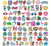 Acuiwer 100PCS Shoe Charms for Croc Kids Summer Mixed Clog Decoration Hawaii Colorful Charm Shoe Accessories Decoration