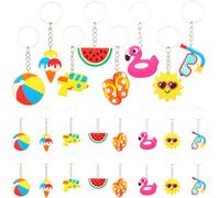 Acuiwer Keyrings 24PCS Hawaii Keychains Bag Fillers Supplies for Birthday Baby Shower Party Favors (Hawaii-24P)