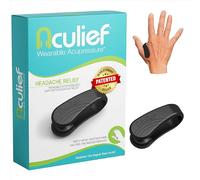 Aculief - Award Winning Natural Headache, Migraine, Tension Relief Wearable -Supporting Acupressure Relaxation, Stress Alleviation, Soothing Muscle Pain-Simple, Easy, Effective 1 Pack (Black, Regular)