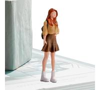 Acunny 1/64 Scale Long Hair Girl Diorama Figures Small People Model Diorama Figurine Decorative Diorama for Display