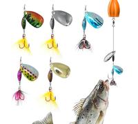 Acunny Bait, Pack of 5 Catfish Baits with Hooks, Robust Glitter Foil Bait for Zander, Perch, Catfish, Freshwater, Lake, River, Shore, Anglers